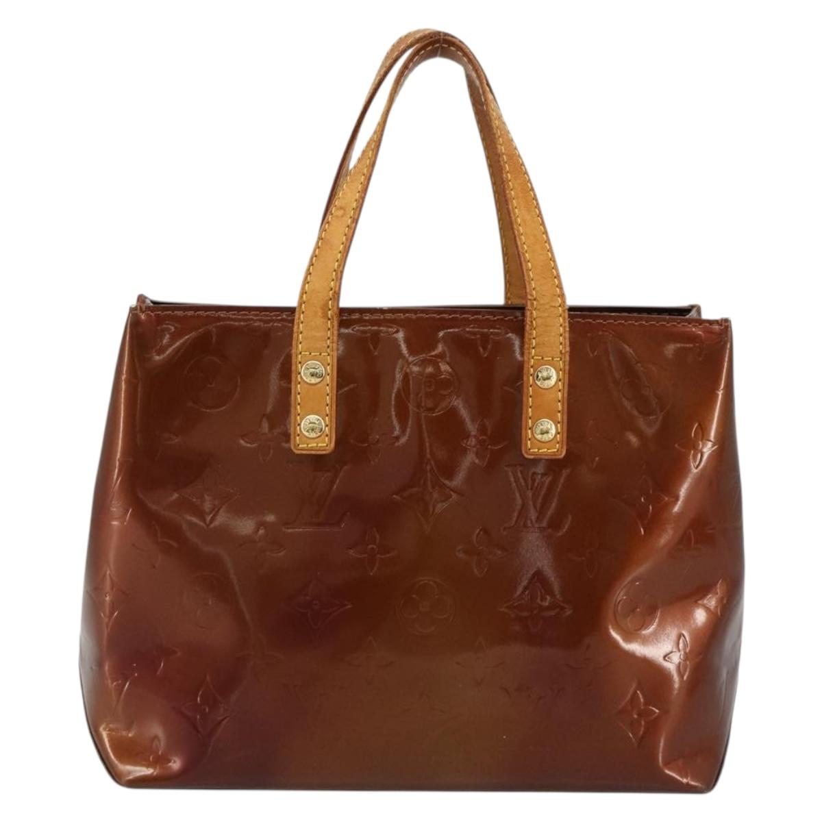 LOUIS VUITTON Monogram Vernis Reade PM Hand Bag Bronze M91146 LV Auth ti3947