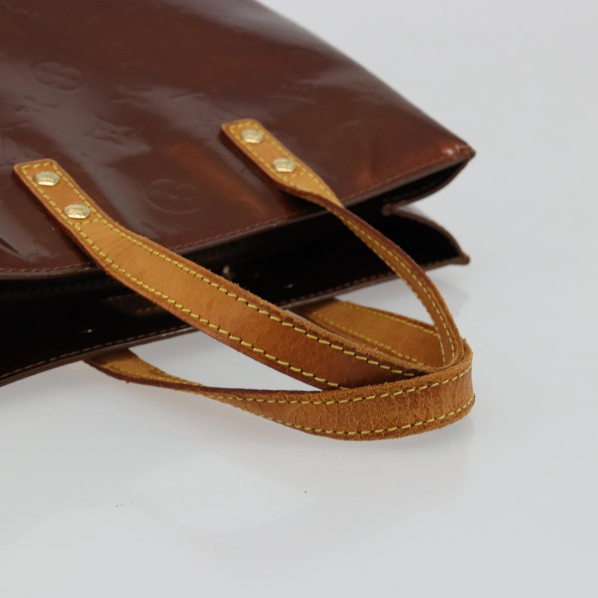 LOUIS VUITTON Monogram Vernis Reade PM Hand Bag Bronze M91146 LV Auth ti3947