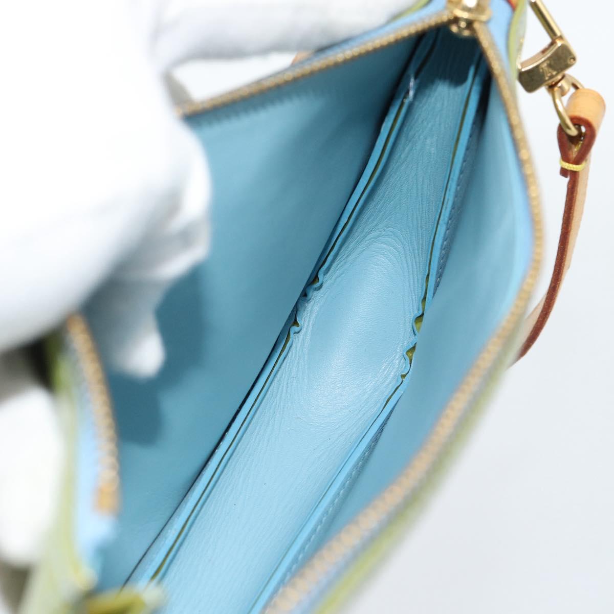 LOUIS VUITTON Monogram Vernis Lexington Pouch Baby Blue M91011 LV Auth ti3948