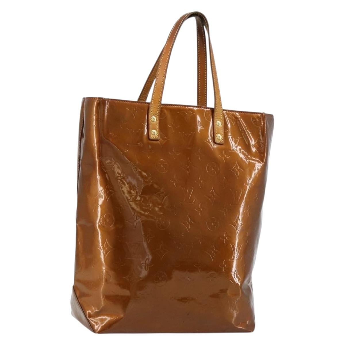 LOUIS VUITTON Monogram Vernis Reade MM Hand Bag Bronze M91143 LV Auth ti3949