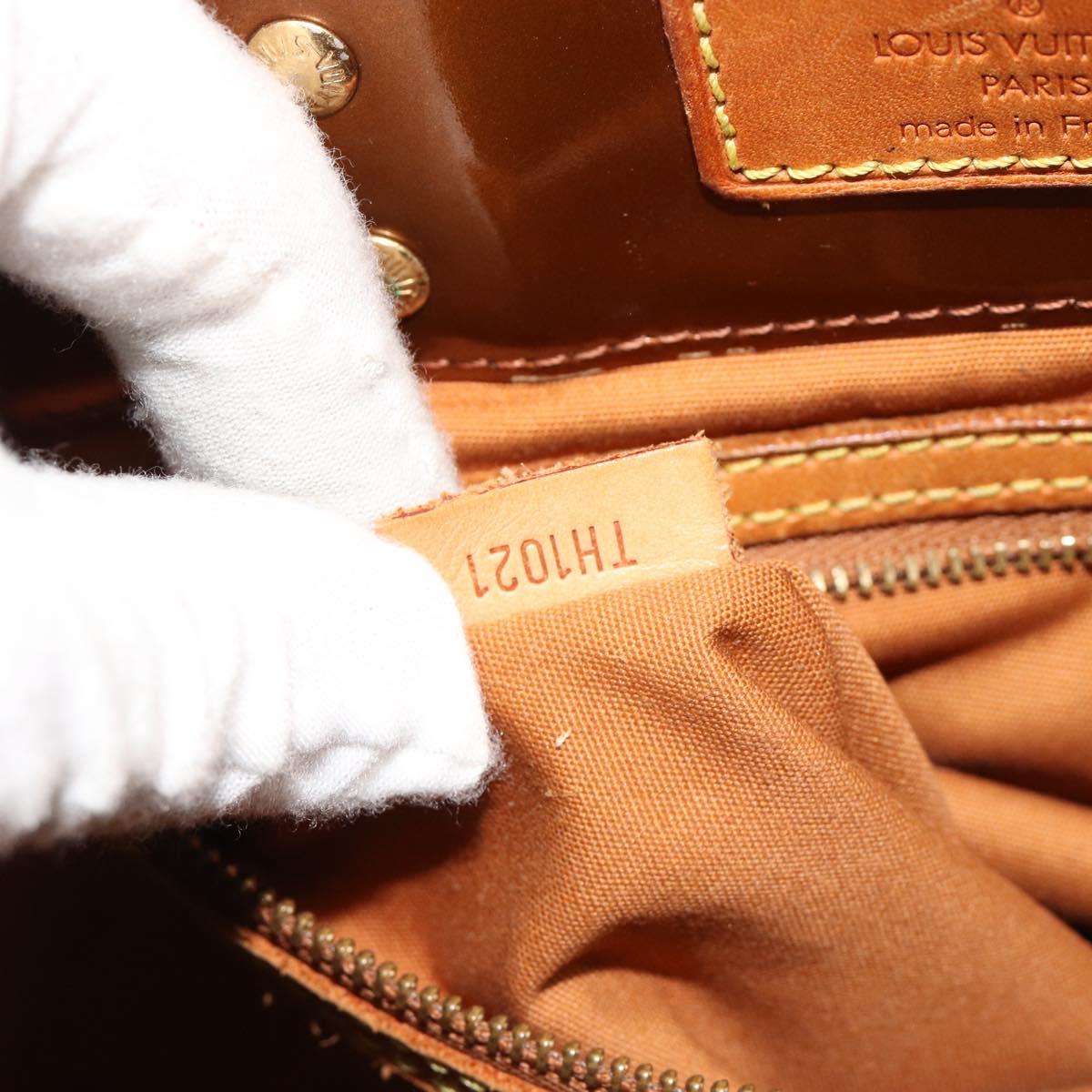 LOUIS VUITTON Monogram Vernis Reade MM Hand Bag Bronze M91143 LV Auth ti3949
