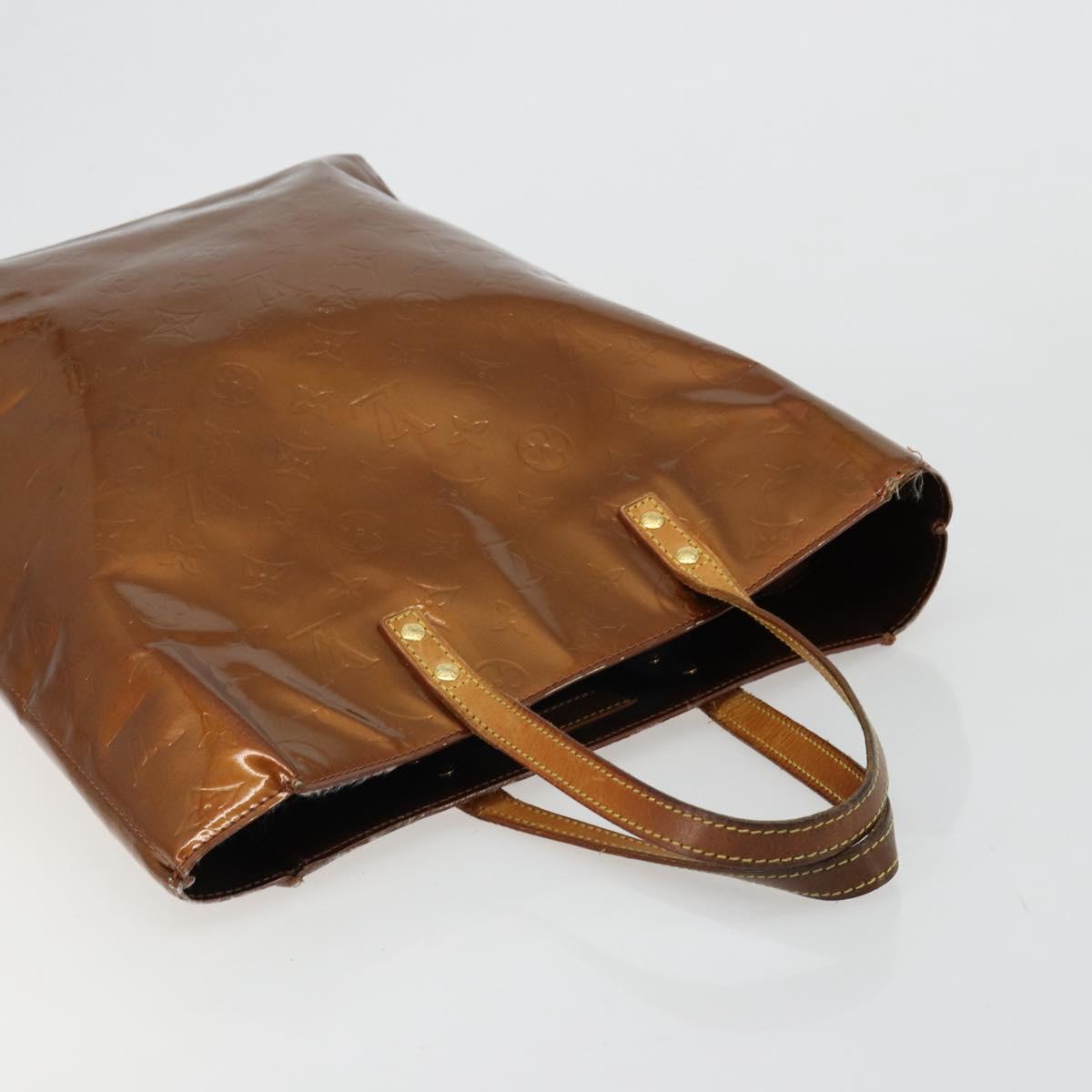 LOUIS VUITTON Monogram Vernis Reade MM Hand Bag Bronze M91143 LV Auth ti3949