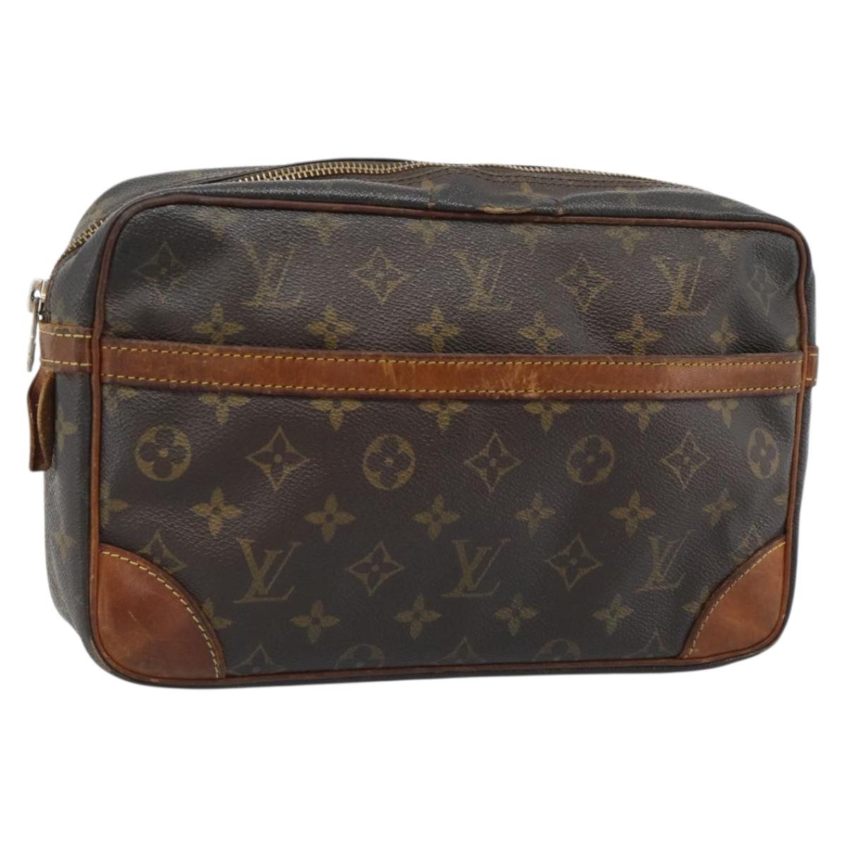 LOUIS VUITTON Monogram Compiegne 28 Clutch Bag M51845 LV Auth ti3951