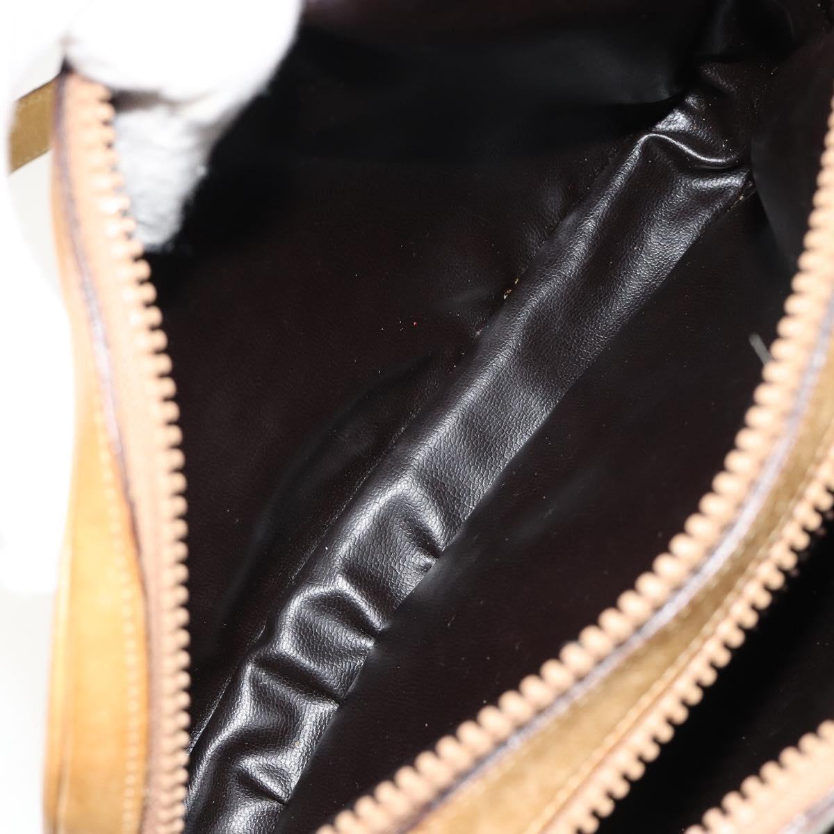 CELINE C Sulky Shoulder Bag Coated Canvas Beige Gold Auth ti3958