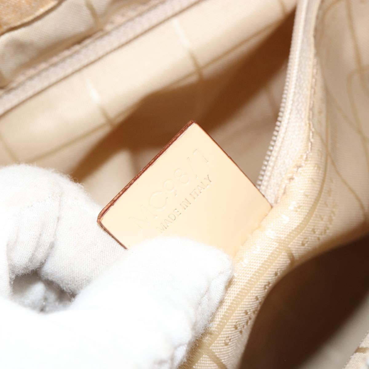 CELINE Tote Bag Canvas Beige Gold CC Auth ti3959