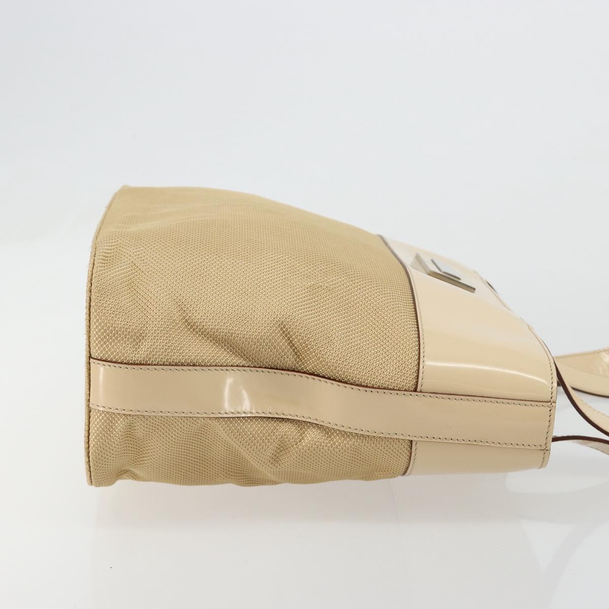 CELINE Tote Bag Canvas Beige Gold CC Auth ti3959