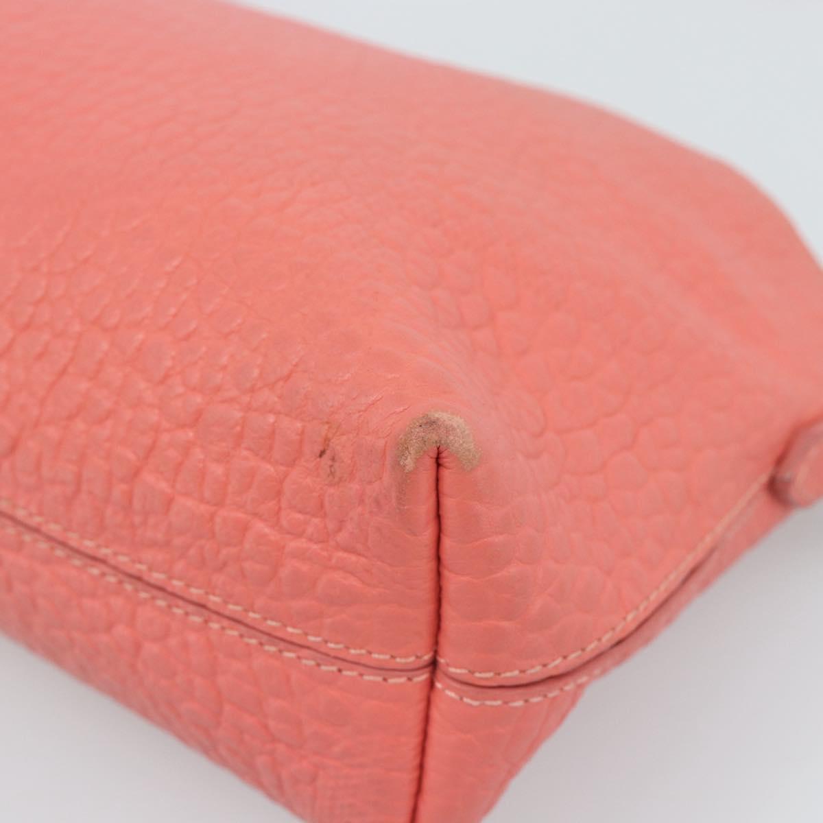 BURBERRY Shoulder Bag Leather Pink Gold Auth ti3960
