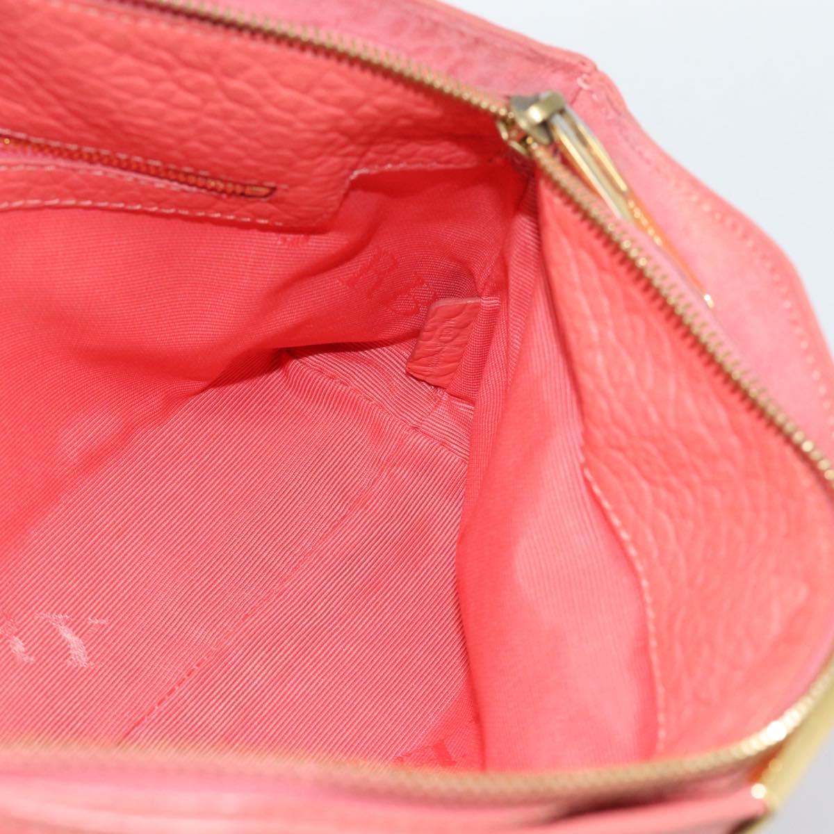 BURBERRY Shoulder Bag Leather Pink Gold Auth ti3960