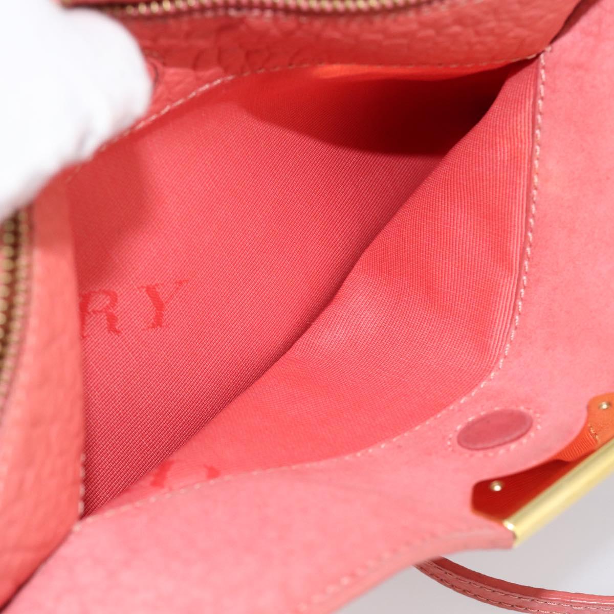 BURBERRY Shoulder Bag Leather Pink Gold Auth ti3960