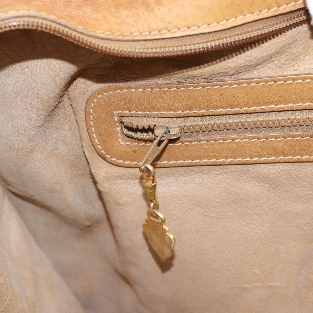 GUCCI Micro GG Supreme WebSherry Line Horsebit Bag PVC Beige Auth ti3965