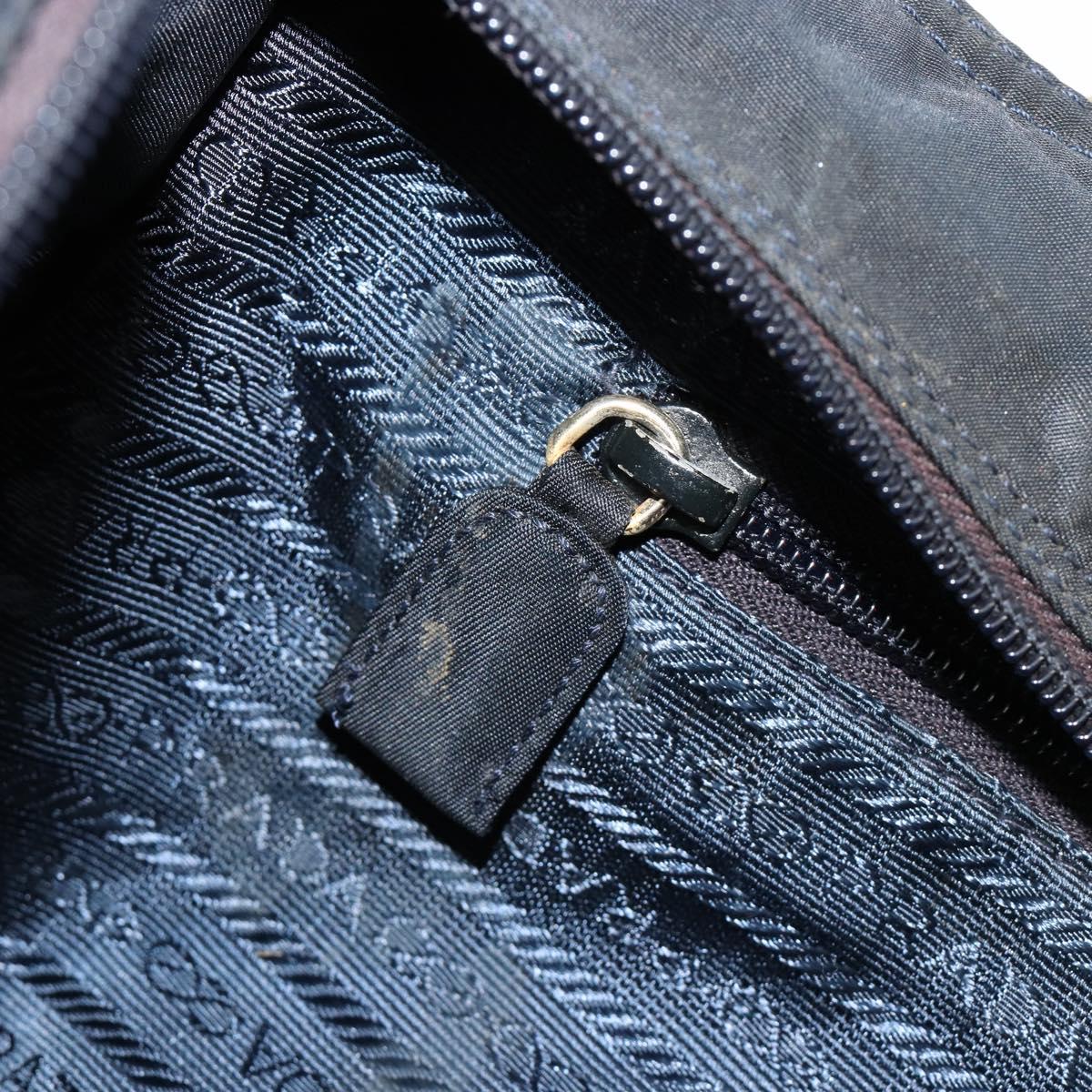 PRADA Hand Bag Nylon Black Gold Auth ti3967