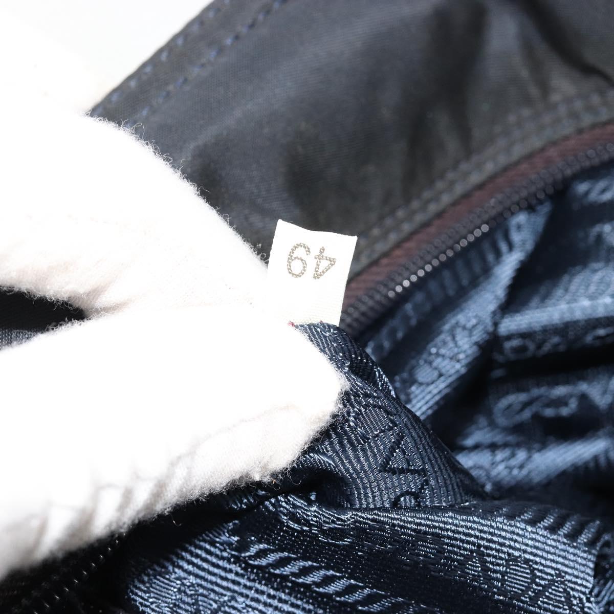 PRADA Hand Bag Nylon Black Gold Auth ti3967