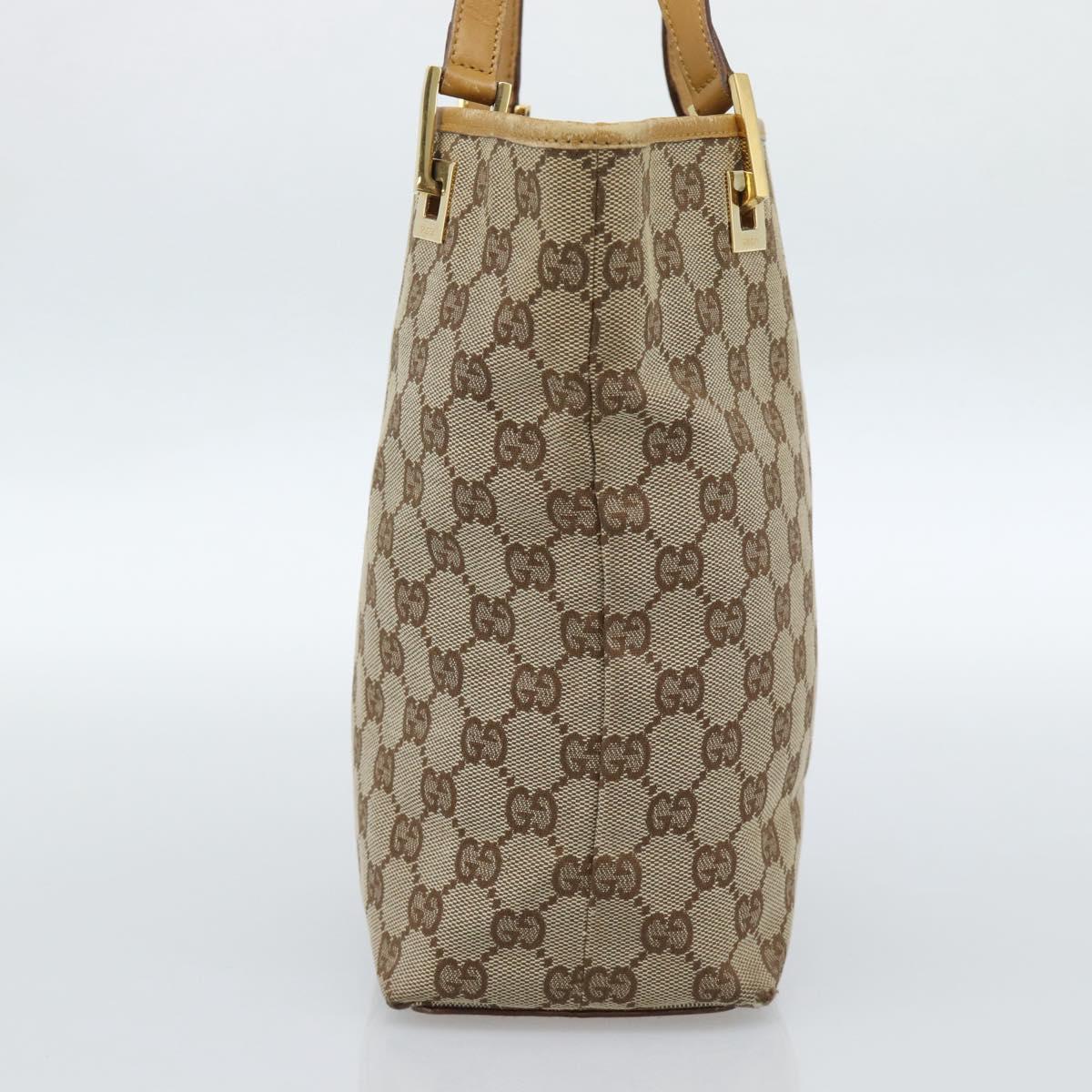 GUCCI GG Canvas Tote Bag Beige Gold 002 1099 Auth ti3968
