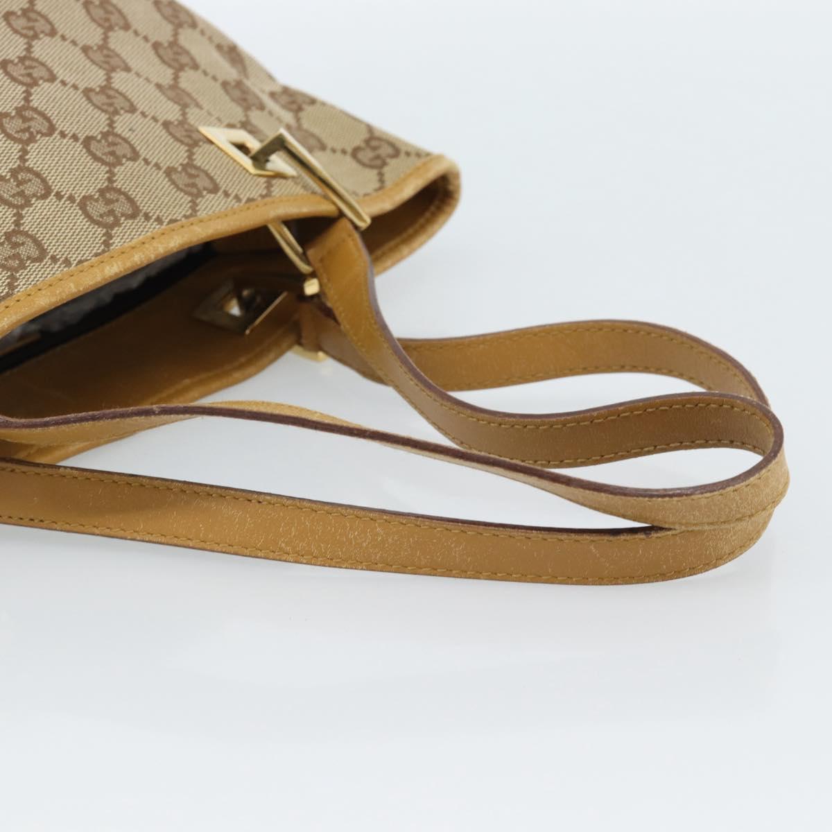 GUCCI GG Canvas Tote Bag Beige Gold 002 1099 Auth ti3968