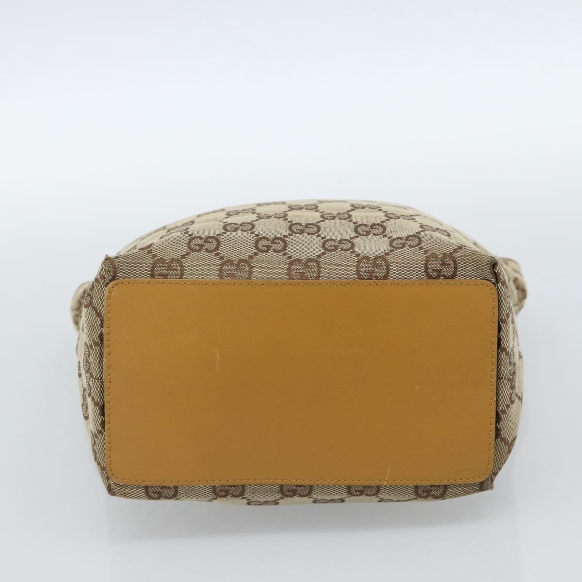 GUCCI GG Canvas Tote Bag Beige Gold 002 1099 Auth ti3968