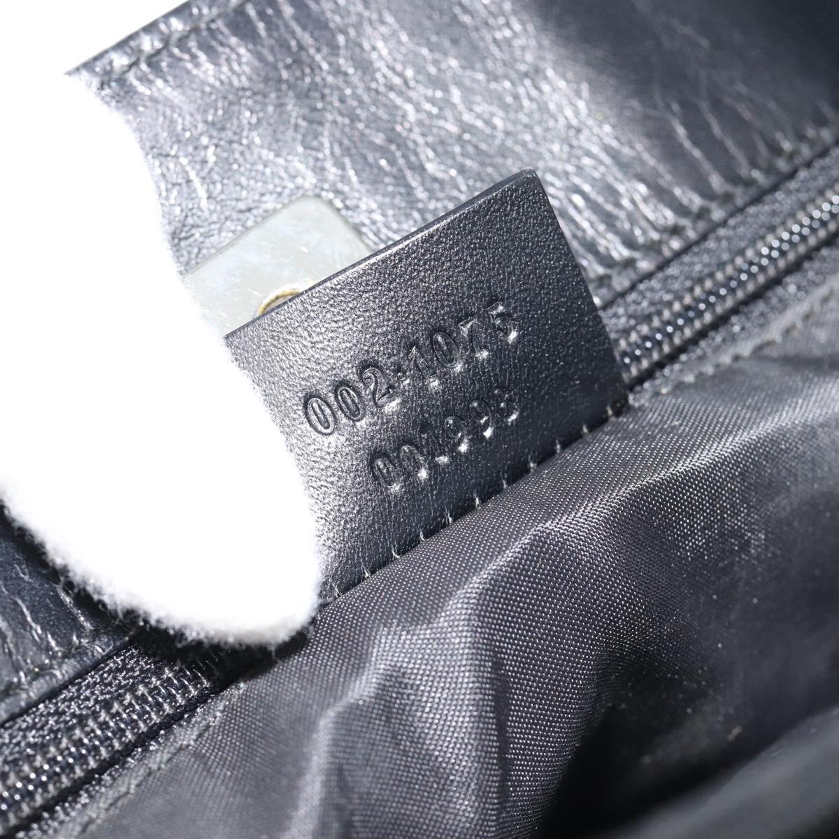GUCCI Tote Bag Canvas Black Silver 002 1075 Auth ti3969