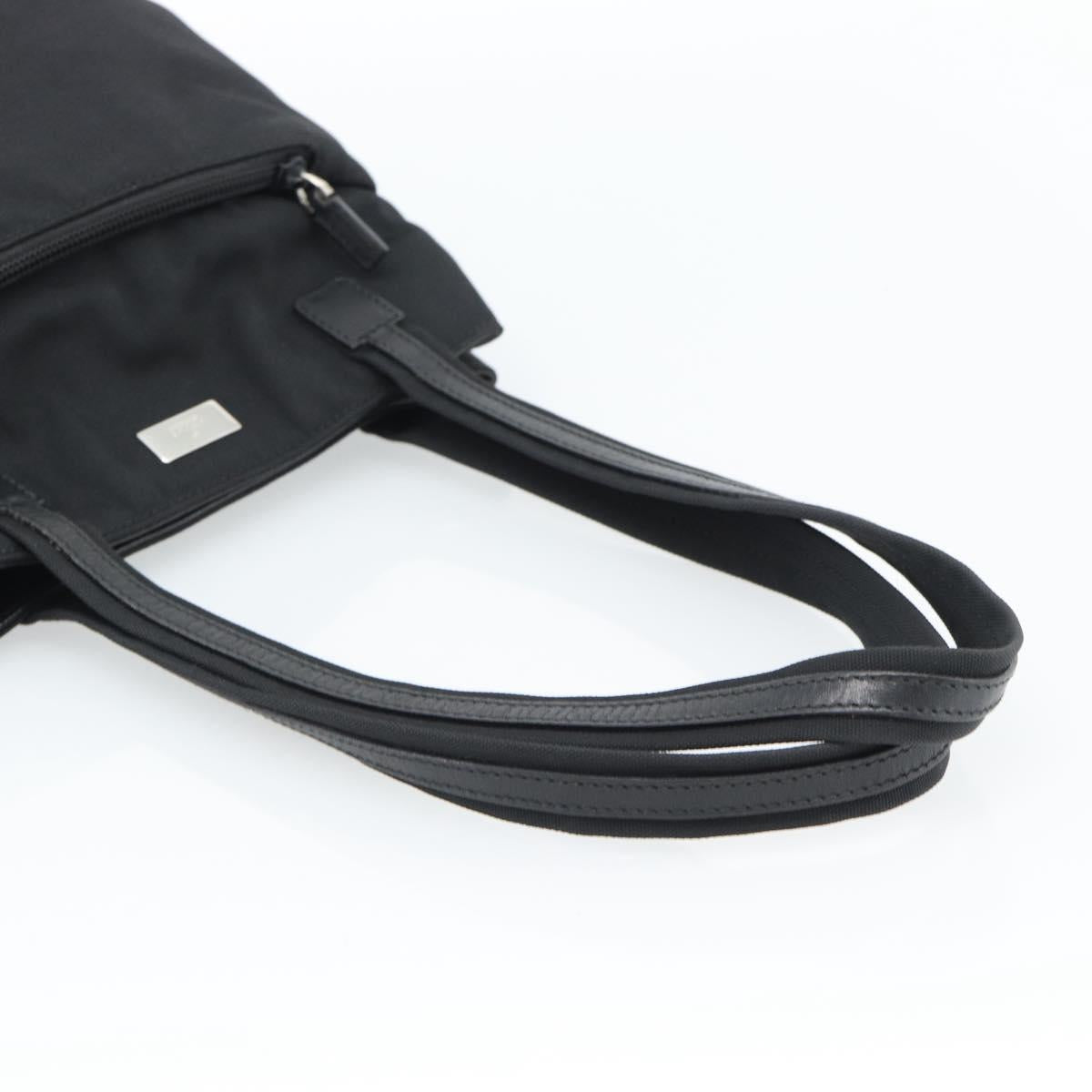 GUCCI Tote Bag Canvas Black Silver 002 1075 Auth ti3969