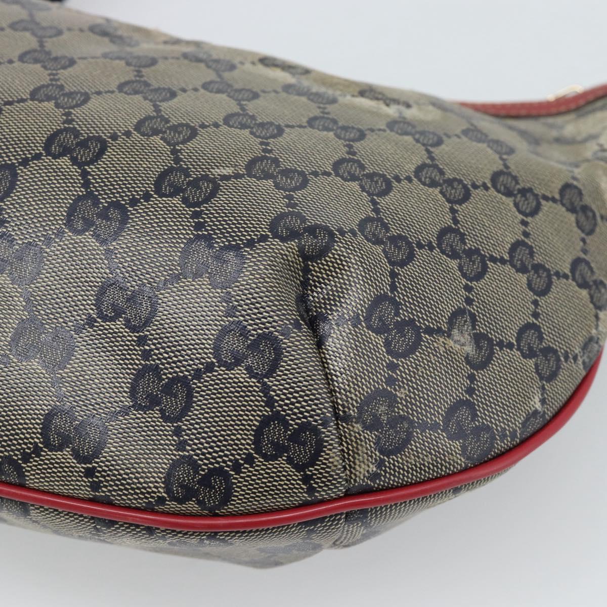 GUCCI GG Crystal Sherry Line Bag Coated Canvas Navy Gold 181092 Auth ti3970