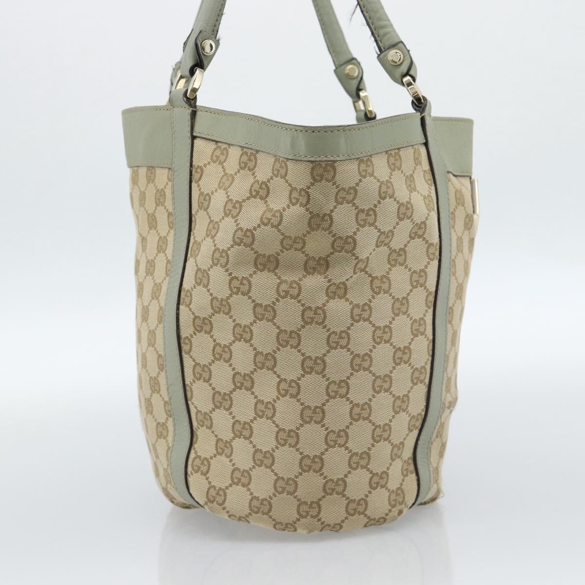 GUCCI GG Canvas Abbey Tote Bag Beige Gold 211982 Auth ti3971