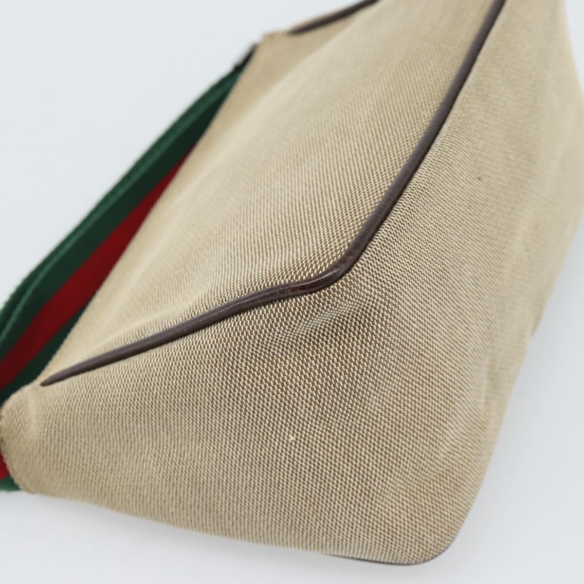 GUCCI Web Sherry Line Shoulder Pouch Canvas 106644 Auth ti3973