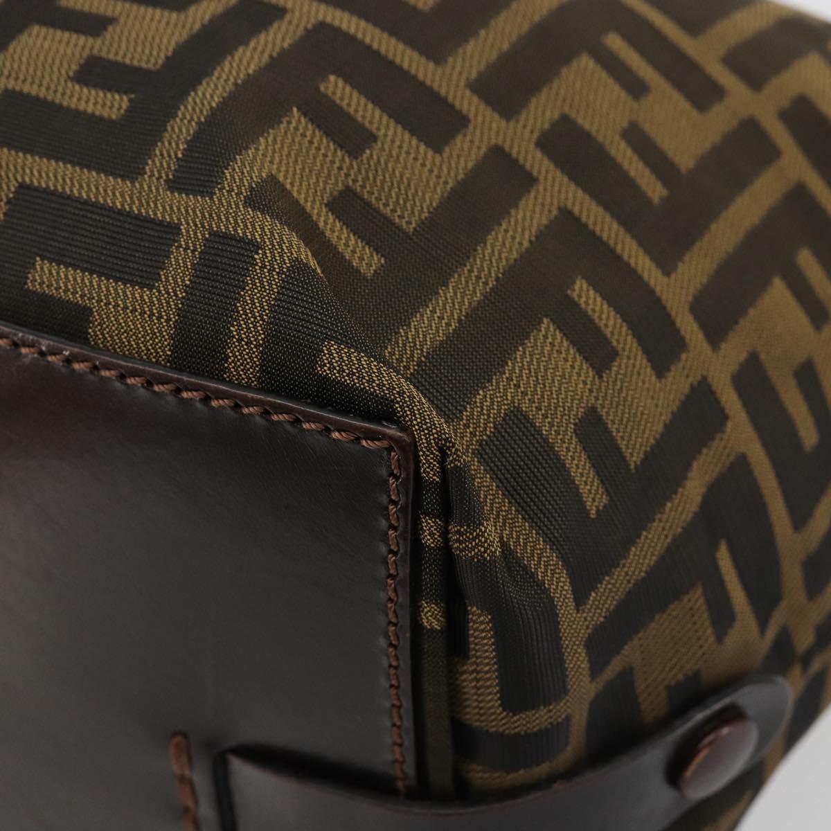 FENDI Zucca Canvas Hand Bag Black Brown Auth ti3974