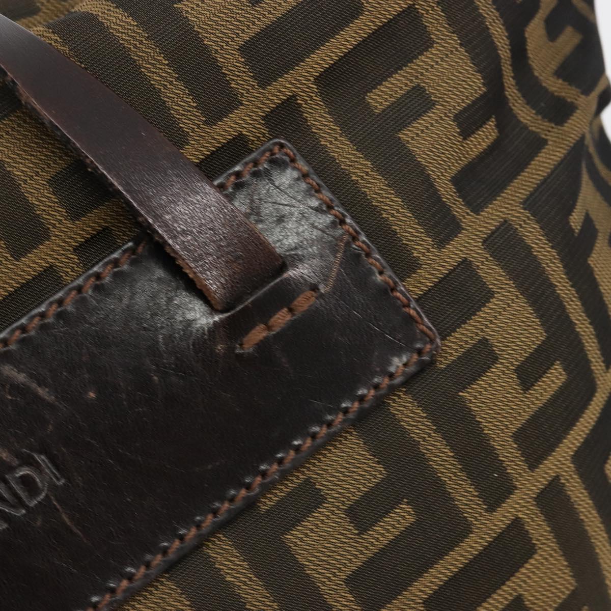 FENDI Zucca Canvas Hand Bag Black Brown Auth ti3974