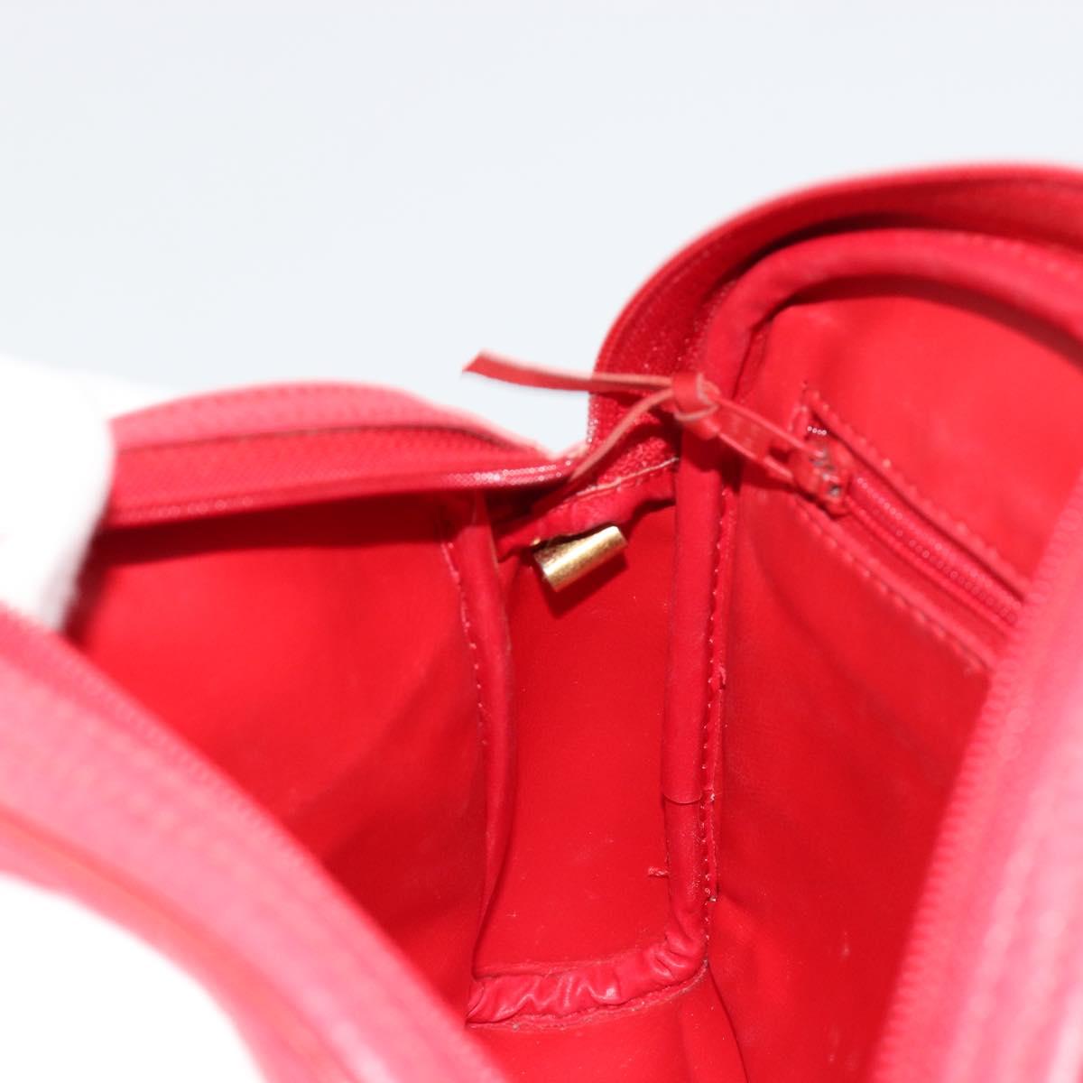 Christian Dior Shoulder Bag Leather Red Gold Auth ti3976