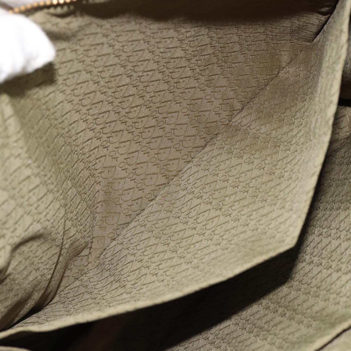 Christian Dior Clutch Bag Leather Green Gold Auth ti3979