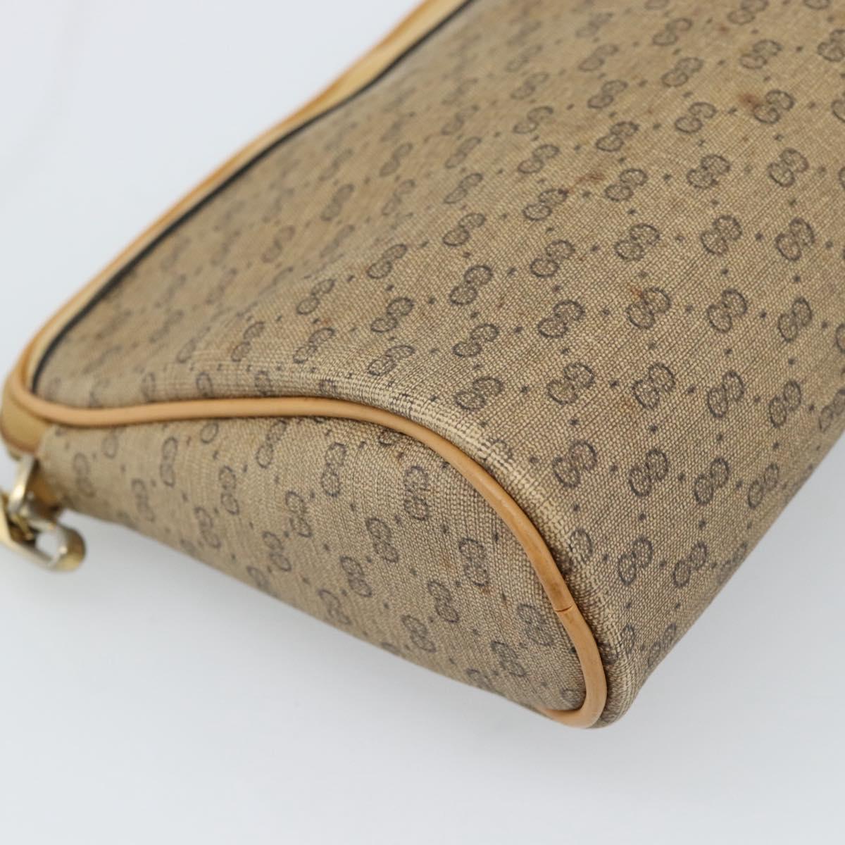 GUCCI Micro GG Supreme Shoulder Bag PVC Beige Gold Auth ti3980
