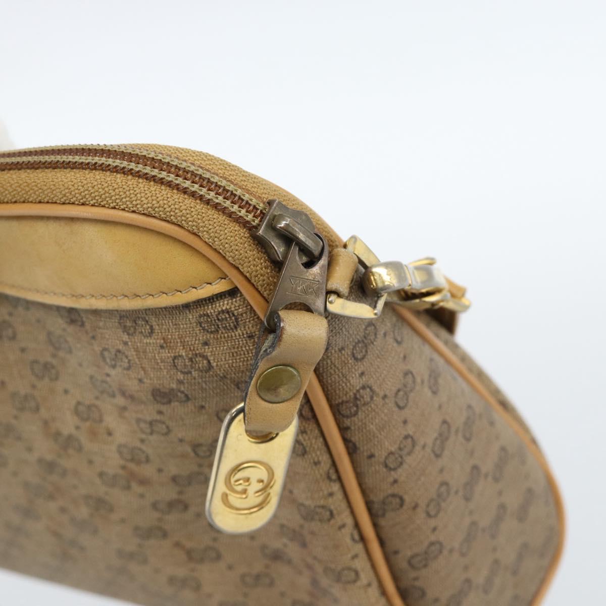 GUCCI Micro GG Supreme Shoulder Bag PVC Beige Gold Auth ti3980