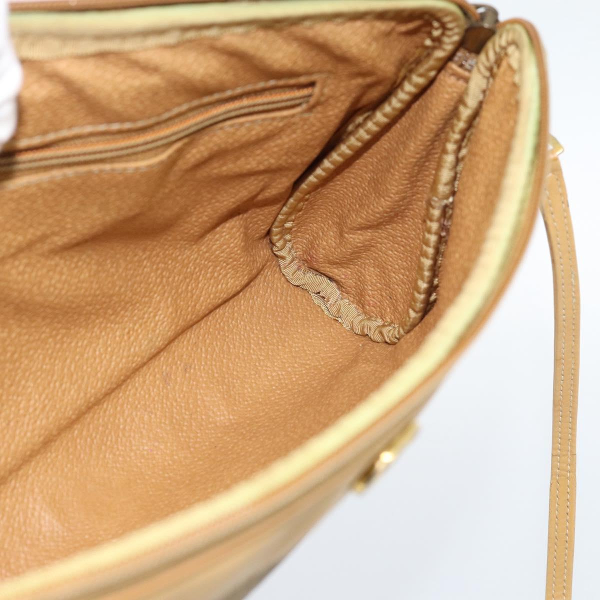 GUCCI Micro GG Supreme Shoulder Bag PVC Beige Gold Auth ti3980