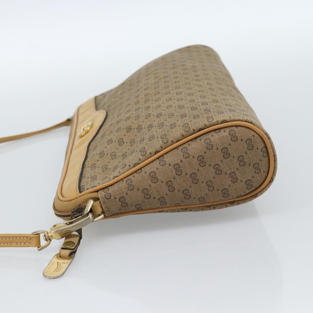 GUCCI Micro GG Supreme Shoulder Bag PVC Beige Gold Auth ti3980