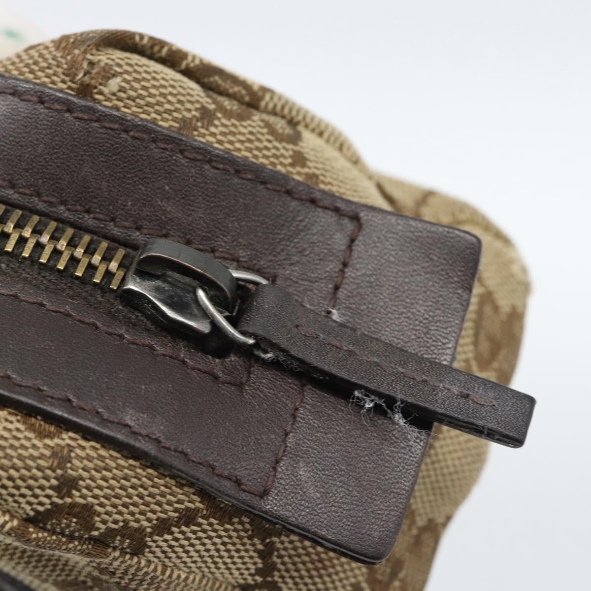 GUCCI GG Canvas Web Sherry Line Pouch Beige 256639 Auth ti3981