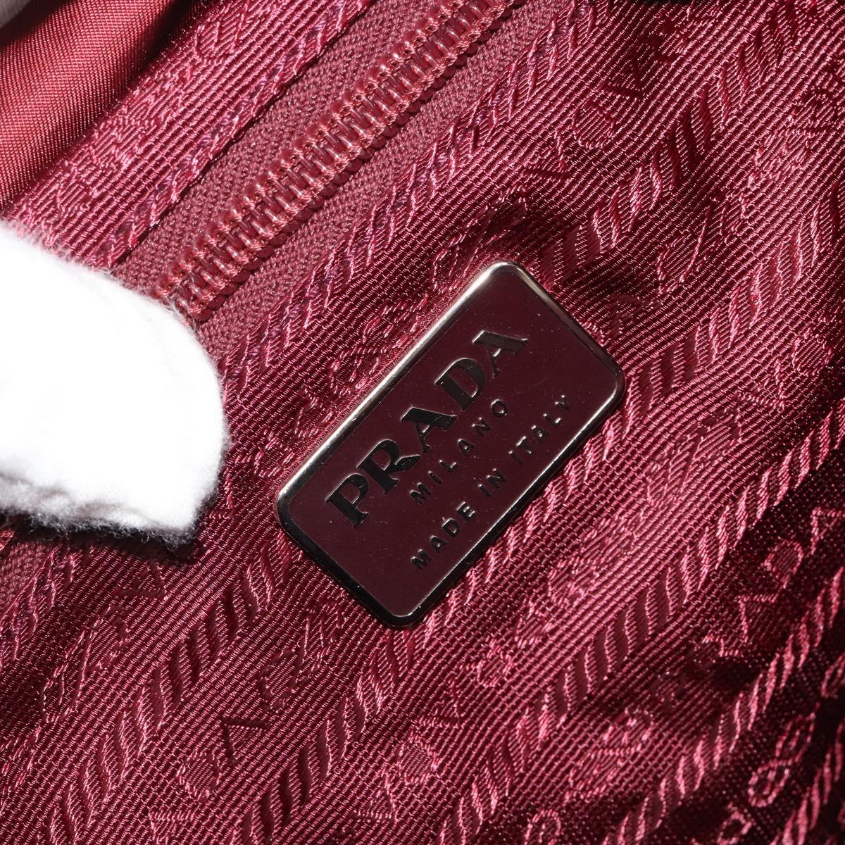 PRADA Backpack Nylon Red Silver Auth ti3983A