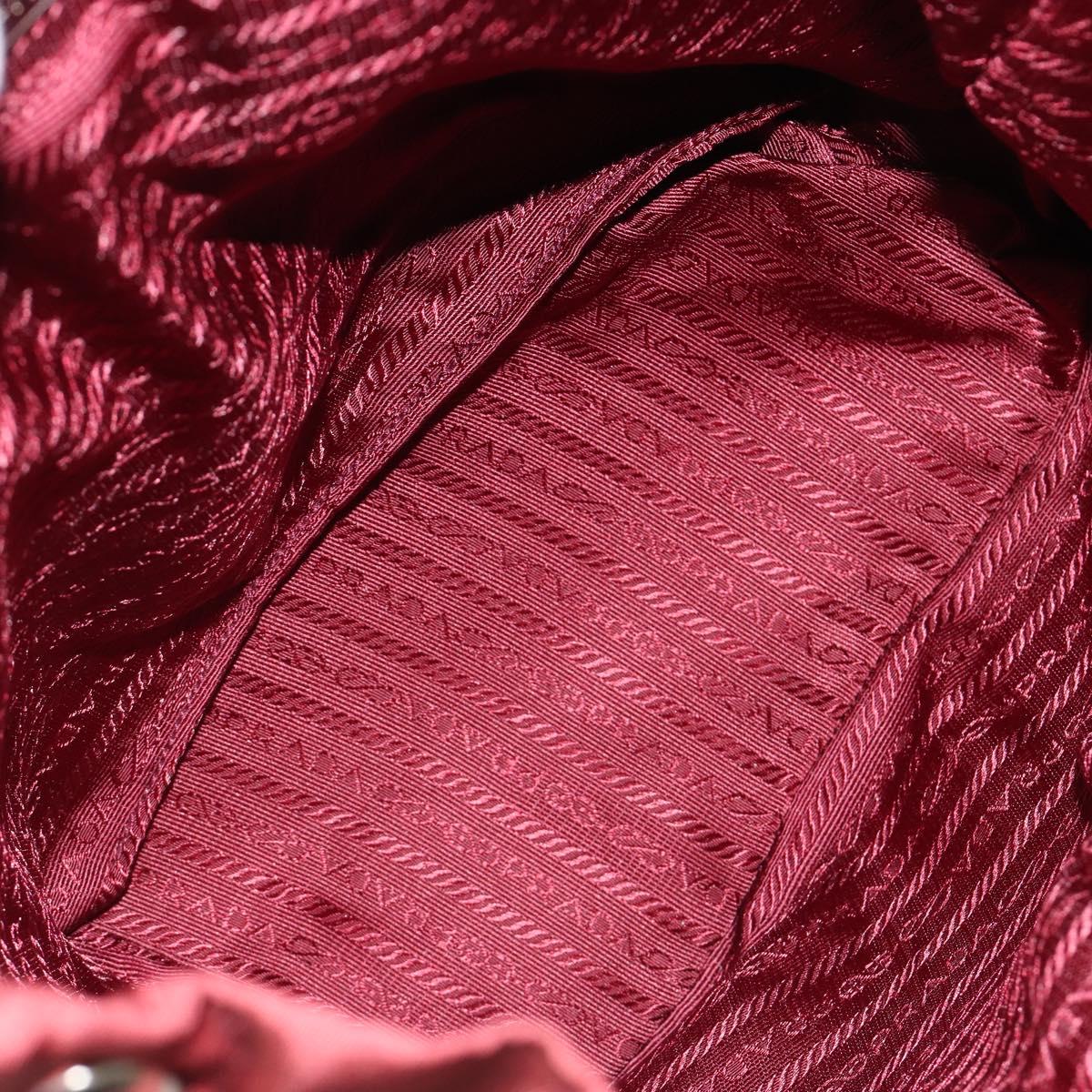 PRADA Backpack Nylon Red Silver Auth ti3983A