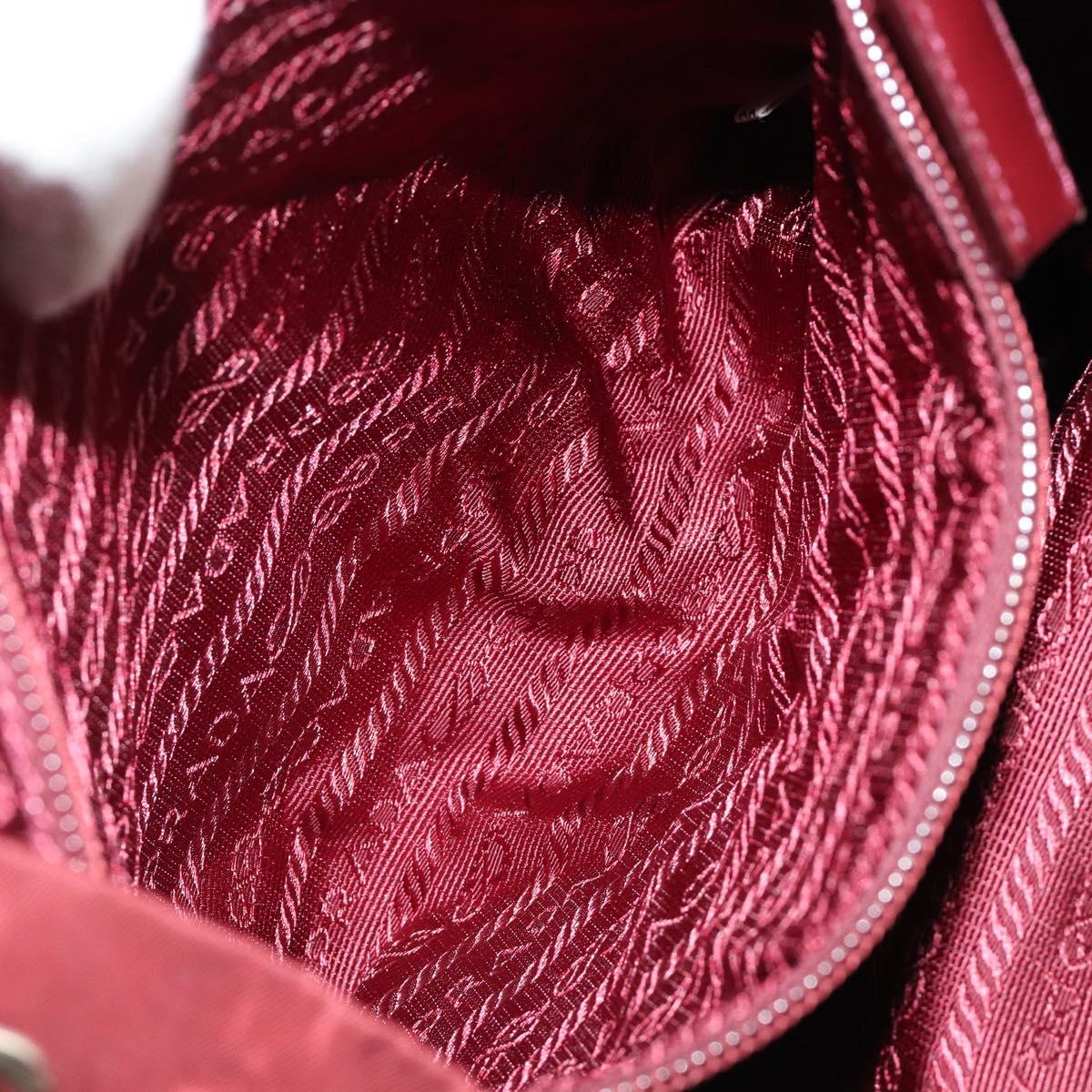 PRADA Backpack Nylon Red Silver Auth ti3983A