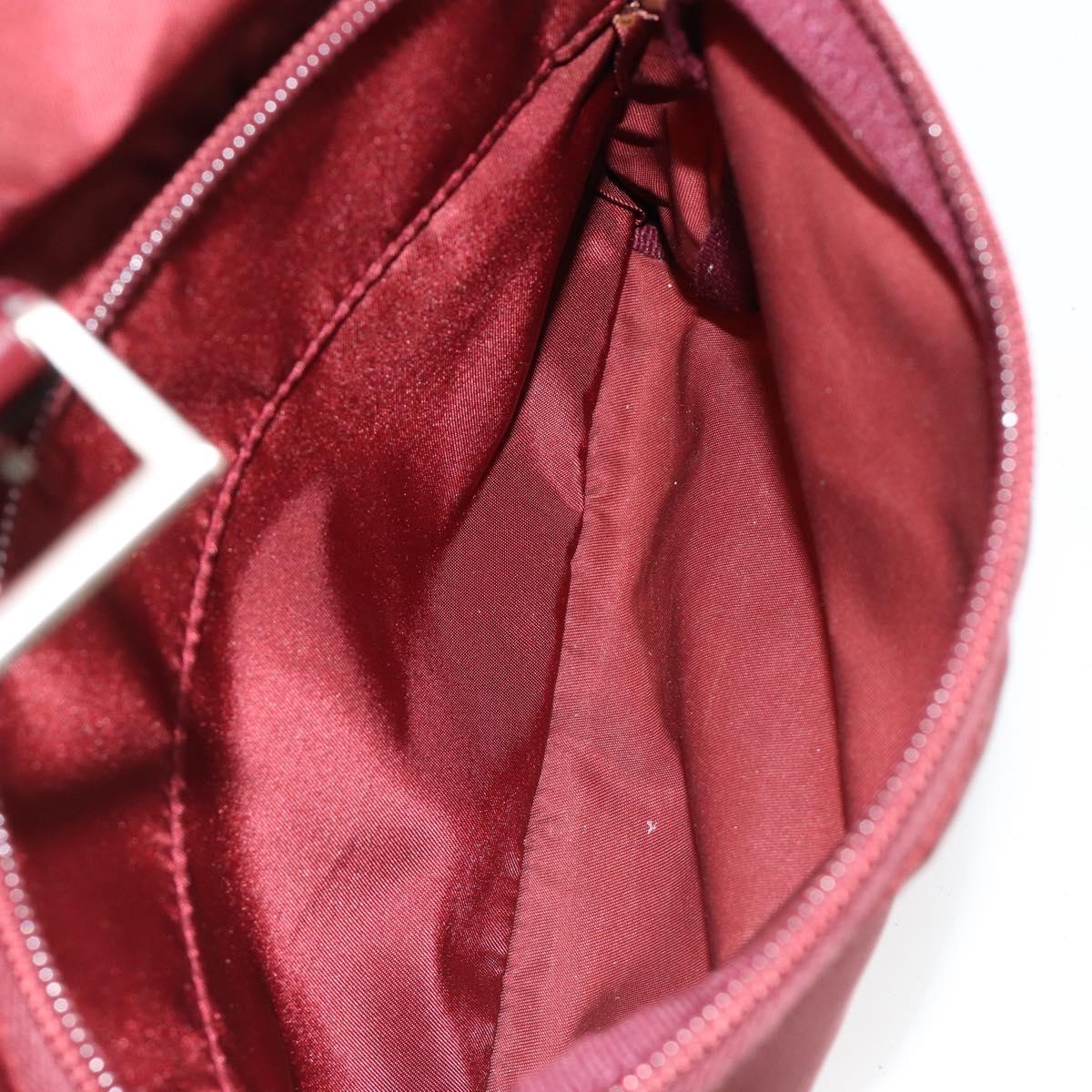 PRADA Backpack Nylon Red Silver Auth ti3983A