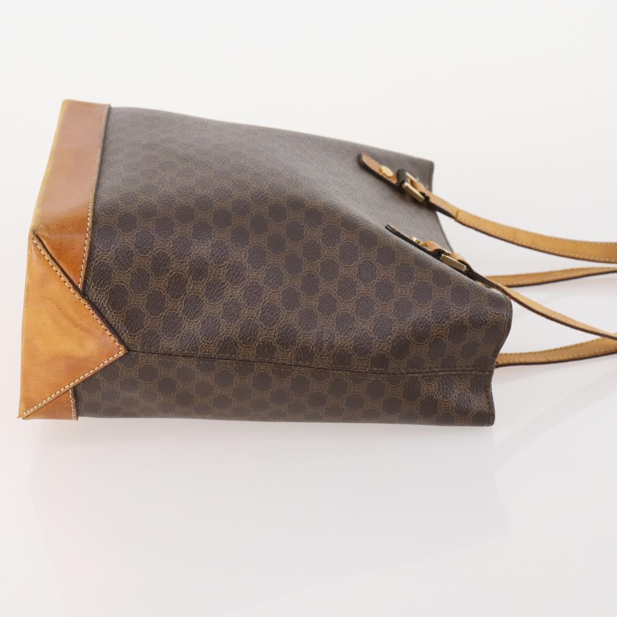 CELINE Macadam Canvas Clutch Bag PVC Leather 2 Set Brown Auth ti3985