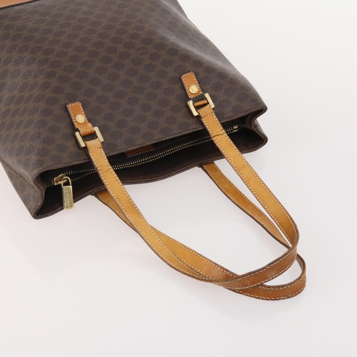 CELINE Macadam Canvas Clutch Bag PVC Leather 2 Set Brown Auth ti3985