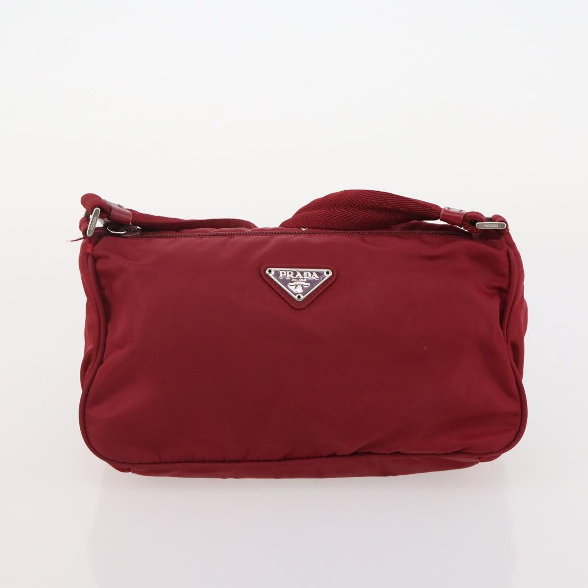 PRADA Shoulder Bag Nylon 2 Set Orange Red Auth ti3988