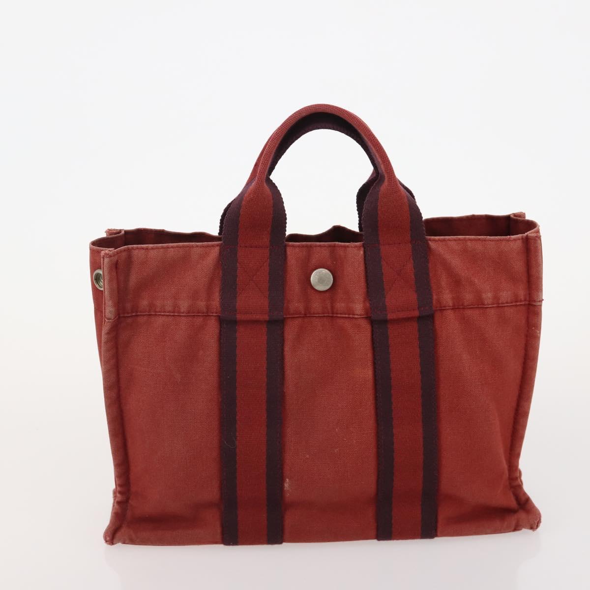 HERMES Fourre Tout Hand Bag Cotton 5 Set Red Gray Black Auth ti3989