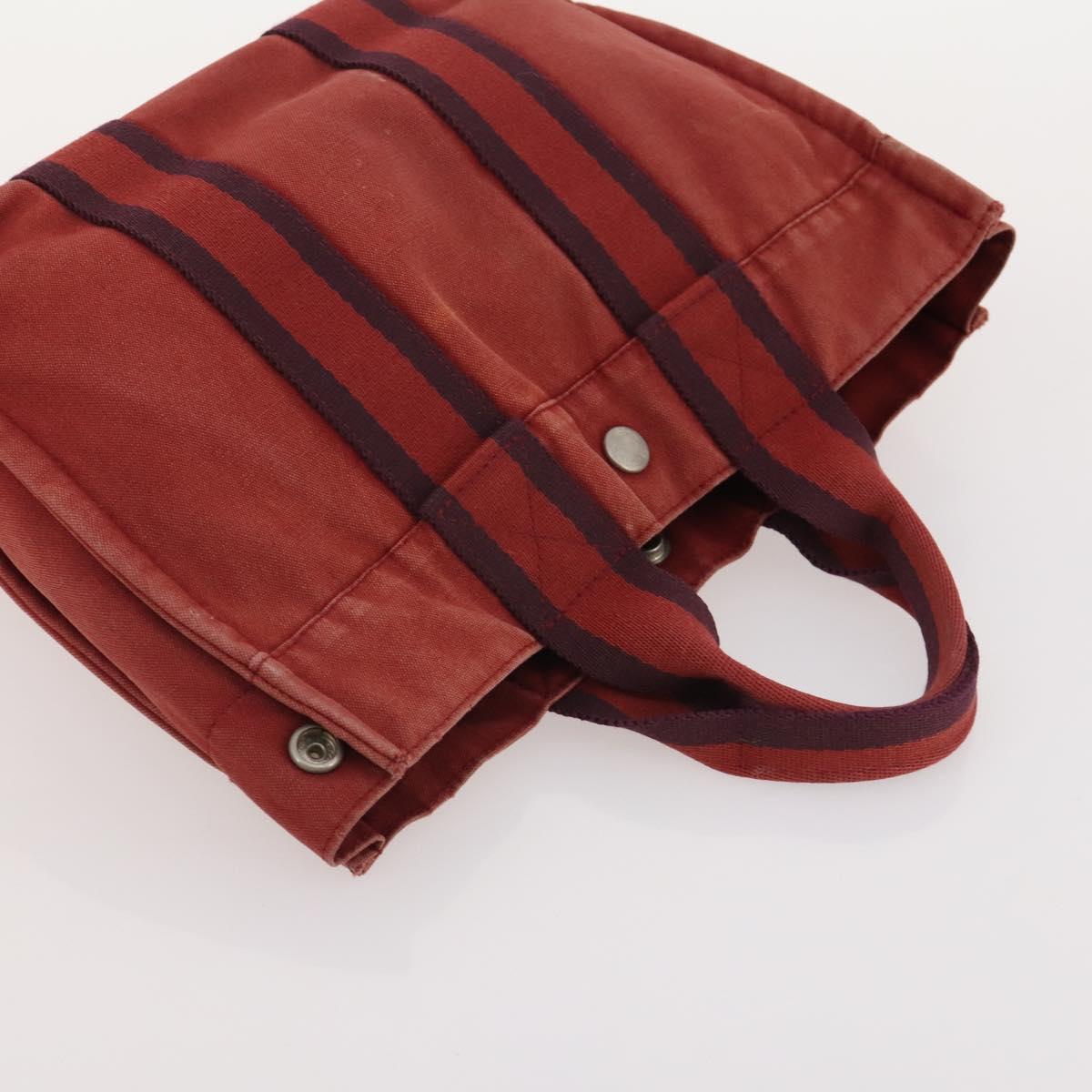 HERMES Fourre Tout Hand Bag Cotton 5 Set Red Gray Black Auth ti3989