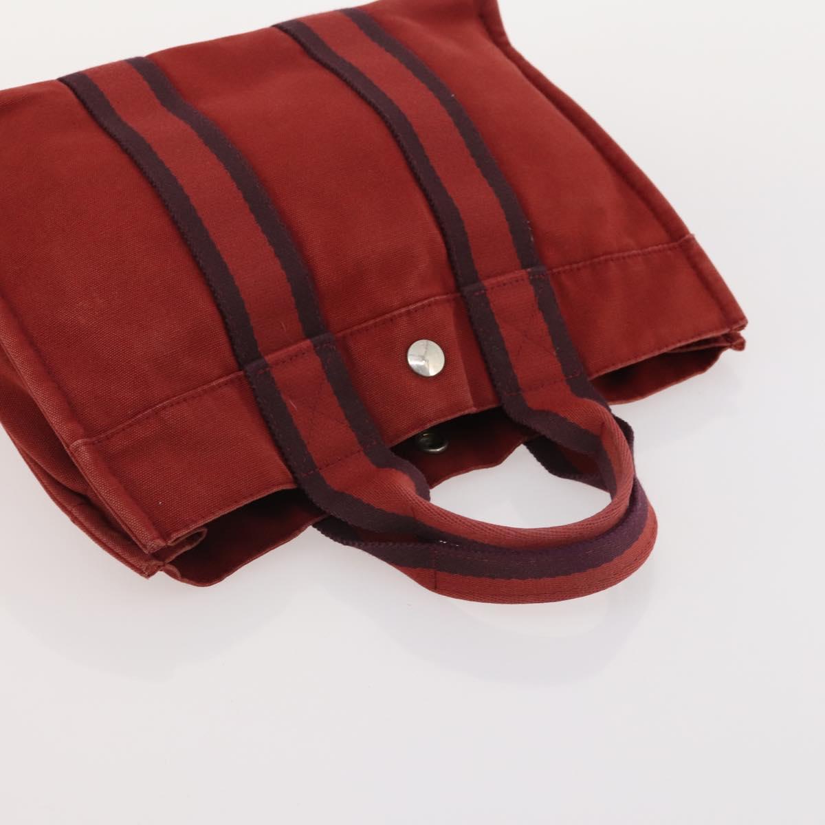 HERMES Fourre Tout Hand Bag Cotton 5 Set Red Gray Black Auth ti3989