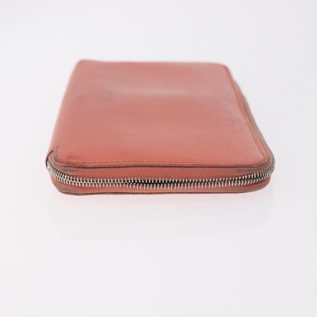 HERMES Pouch Canvas Leather 5 Set Beige Pink Purple Auth ti3991