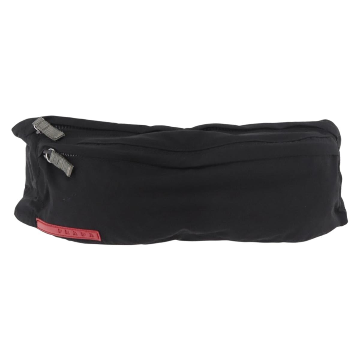 PRADA Sports Line Waist Bag Nylon Blue Silver Auth ti3992