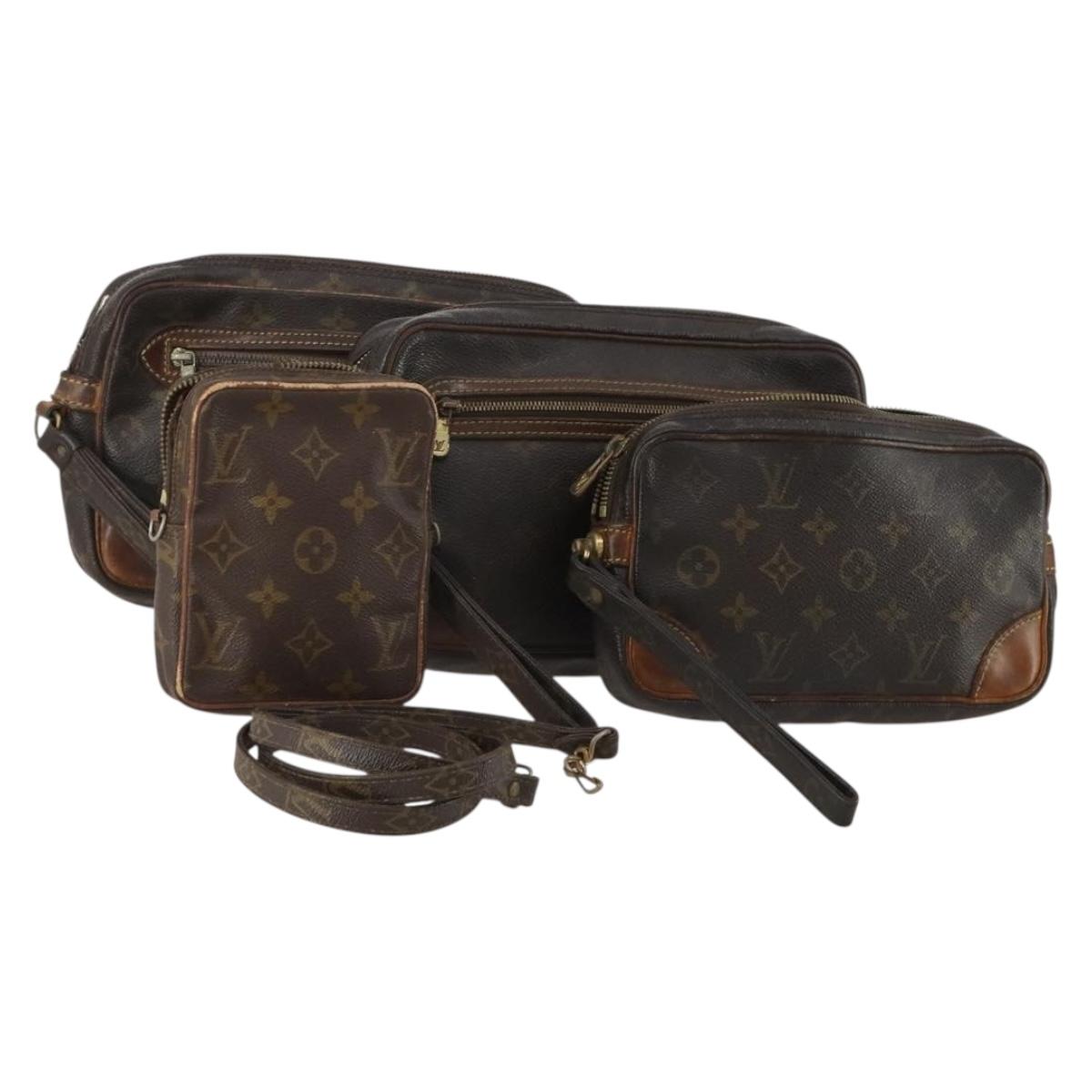 LOUIS VUITTON Monogram Clutch Bag 4 Set LV Auth ti3993