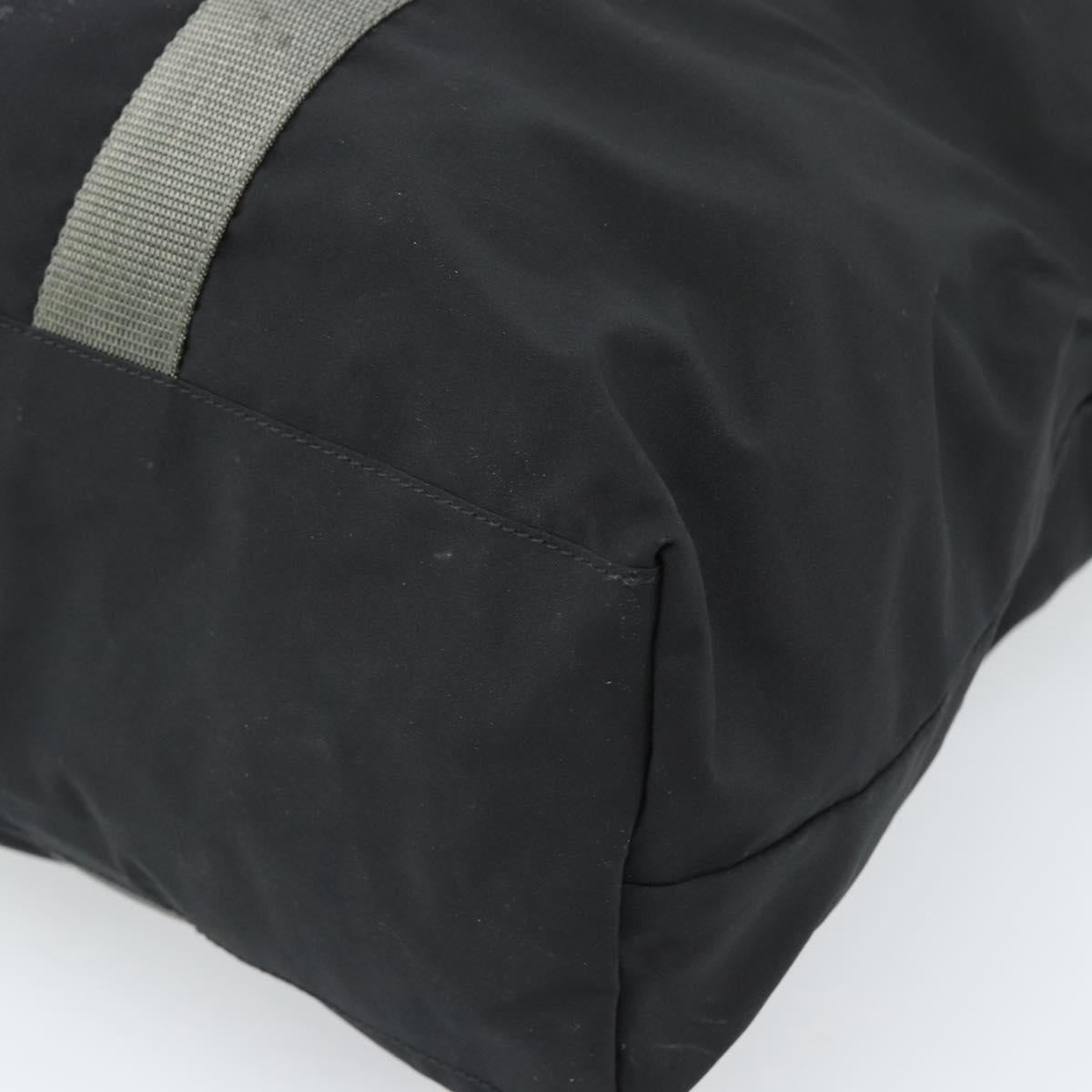 PRADA Sports Line Tote Bag Nylon Black Silver Auth ti3994