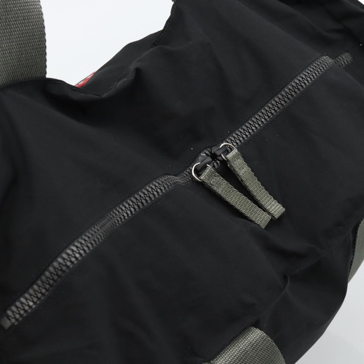 PRADA Sports Line Tote Bag Nylon Black Silver Auth ti3994