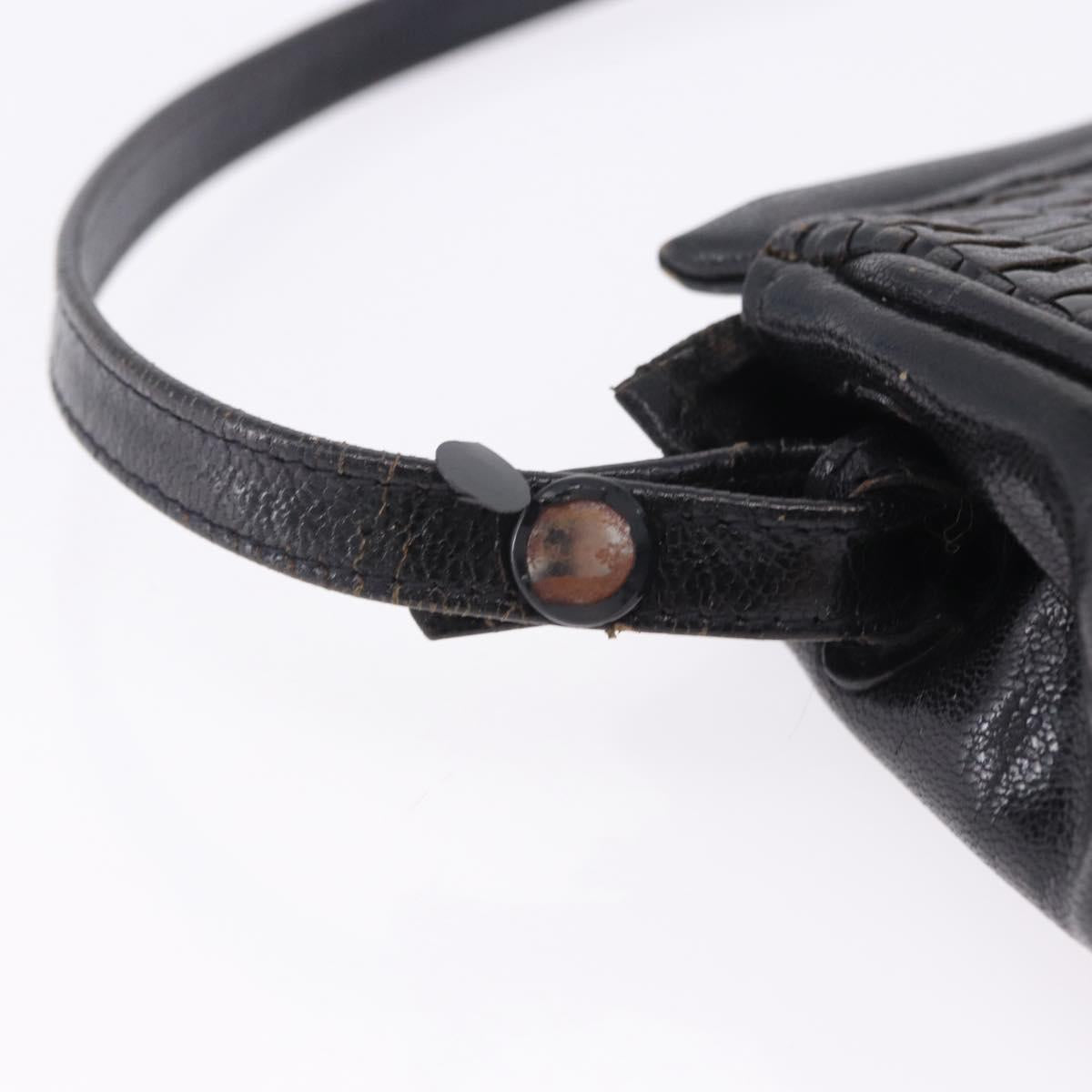 FENDI Shoulder Bag Leather Black Auth ti4002