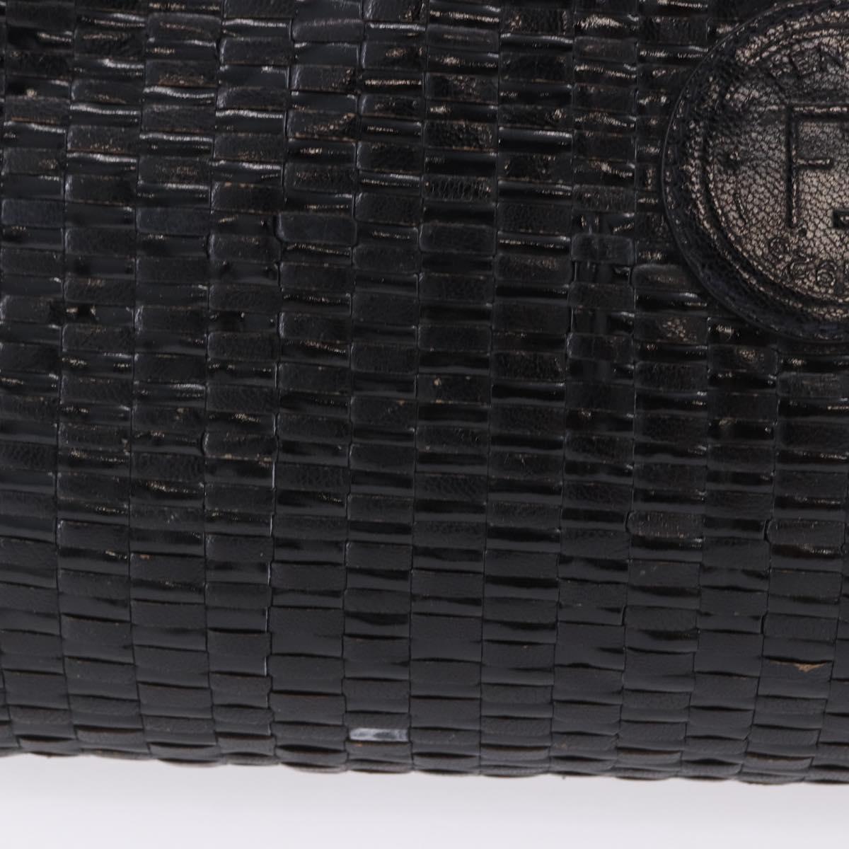 FENDI Shoulder Bag Leather Black Auth ti4002
